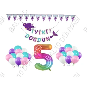 Best Parti Deniz Kızı 5 Yaş Doğum Günü Parti Seti