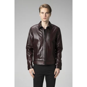 E7502 Hakiki Deri Klasik Erkek Mont