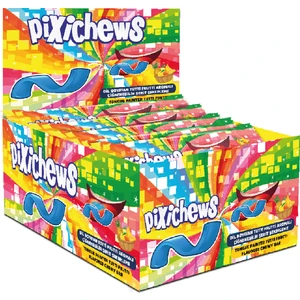 Pıxı Chews; Meyve Aromalı Dil Boyayan Yumuşak Şerit Şekerleme 7 gr x 60 Adet/1 Kutu.