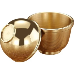 Universal2 Adet Buda Için Saf Bakır Kalınlaştırılmış Su Bardağı, Boyut: Orta (Bakır Renk Opp Paketi)