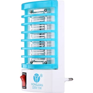 Universal1W Verimli 4 LED Sivrisinek Katil Gece Lambası, Ab Fişi, Ac 220V (Mavi)