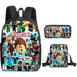 3 Adet / Takım Roblox Sırt Çantası Baskılı Satchel Okul Çantası ile Kalem Çantası Messenger Çanta (Yurt Dışından)
