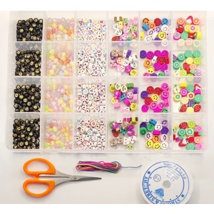 Yiğit Aksesuar 780 Parça Fimo Figür Boncuk Harf Boncuk Kutulu Takı Yapım Seti