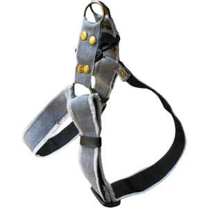 Köpek göğüs tasması kot füme rengi genşlik:3cm göğüs ölçüsü:40-65cm ayarlamalı dog harness GT2-2