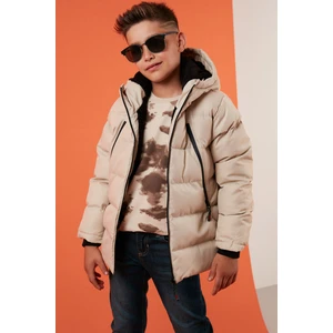 Içi Peluş Astarlı Fermuarlı Cepli Kapüşonlu Şişme Mont Erkek Çocuk Mont 5760040