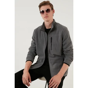 Fermuarlı Cepli Dik Yaka Polar Hırka Erkek Hırka 5906028