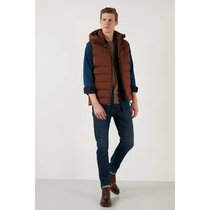 Fermuarlı Slim Fit Kapüşonlu Şişme Yelek Erkek Yelek 5711451