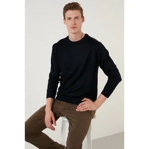 Yünlü Slim Fit Bisiklet Yaka Triko Kazak Erkek Kazak 518BISIKLET