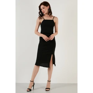 Halter Yaka Ip Askılı Yırtmaçlı Elbise Bayan Elbise 6057149