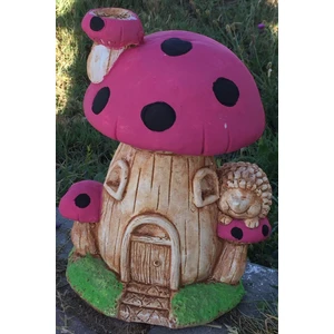 LS BOTANİK Mantar Ev Pembe Bahçe Heykeli  Biblosu