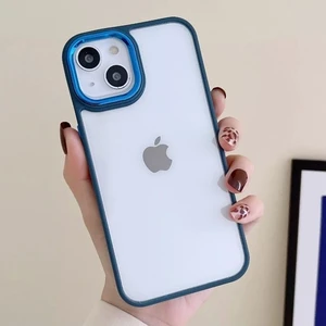 iPhone 13 Uyumlu Lüks Silikon Çerceve Şeffaf Kılıf