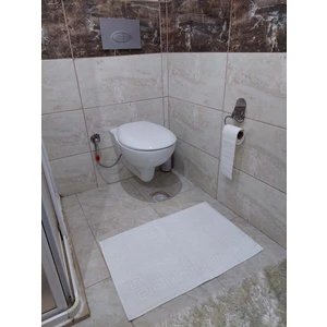 Mef Collection Otel Banyo Paspası Ayak İzli Beyaz 50x70 cm 12'li
