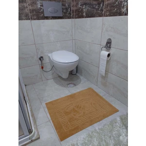 Mef Collection Banyo Paspası Kaymaz Taban Welsoft Ayak İzli Sütlü Kahve 50x70 cm 3'lü