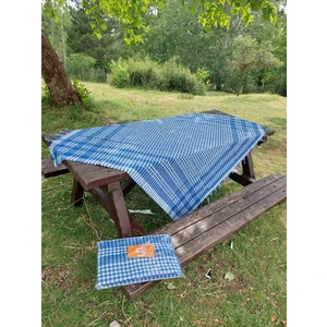 Mef Collection Çok Amaçlı Sofra Bezi Masa Piknik Örtüsü Mavi 150x150 cm 2'li