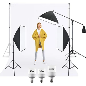 Cazip Shop Cazipshop Yemek Çekim Işığı Ürün Çekim Işığı 50X70 Softbox Deveboynu Set