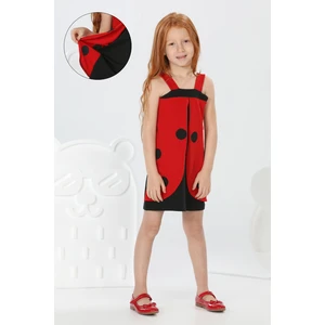 Lupia Kids Uğurlu Kırmızı Siyah Kız Elbise