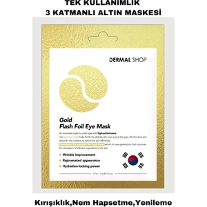 DERMAL Gold Flash Foil Tek Kullanımlık 3 Katmanlı Göz Maskesi 4 gr