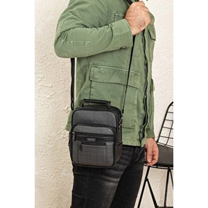 Ekose O NW-3009 (17CMX21CM)  Çelik Kasalı Telefon Bölmeli Erkek El ve Omuz Çantası