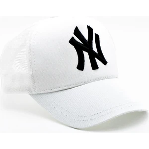 Takı Dükkanı Siyah Nakışlı Beyaz NY Cap Unisex Şapka cp220