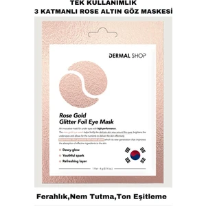 DERMAL Rose Gold Glitter Foil Tek Kullanımlık 3 Katmanlı Göz Maskesi 4 gr