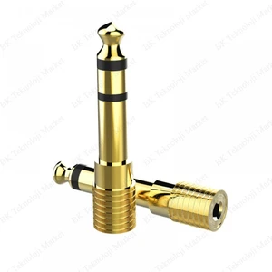 BK Teknoloji Yüksek Kalite 6.35 Erkek To 3.5 Dişi Stereo Ses Adaptörü Çevirici