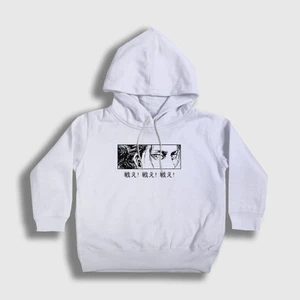 Unisex Çocuk Beyaz Eren Yeager Flowers Anime Attack On Titan Kapüşonlu Sweatshirt