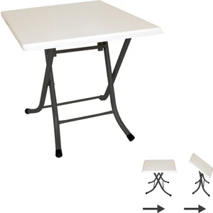 Klasik Katlanır Werzalit Kare Tabla Masa (70X70) - Beyaz