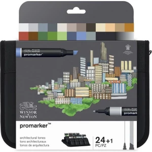 Winsor & Newton : Promarker Mimarlık Tonları Çantalı Set : 24 Renk