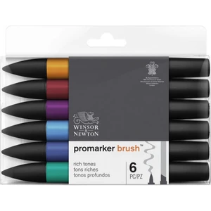 Winsor & Newton : Promarker Brush Zengin Tonlar Seti : 6 Renk