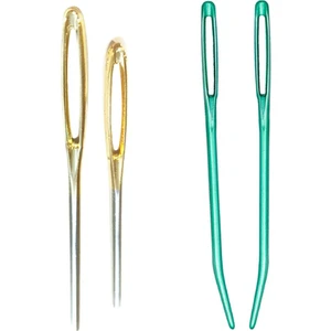 4 Parça Büyük Göz Künt Iğneler Bükülmüş Ucu El Kapitone Iğneleri Dikiş Örgü (Yurt Dışından)