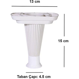 Mobilya Kanepe Baza Ayak Puf Sehpa Koltuk Ayağı 15 Cm  Tam Beyaz