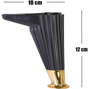 Mobilya Kanepe Masa Sehpa Ayağı Baza Ayak 12 Cm Siyah-Gold