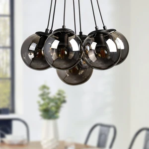 Malta 7'li Avize Siyah Füme Cam