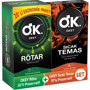Rötar 20'li Prezervatif + Okey Sıcak Temas 10'lu Prezervatif