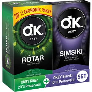 Rötar 20'li Prezervatif + Okey Sımsıkı 10'lu Prezervatif