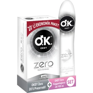 Zero 20'li Prezervatif + Okey Zero  Jel 100 ml Seti