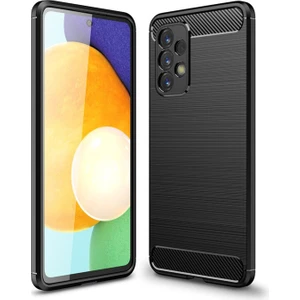 Samsung Galaxy A73 5g Brushed Carbon Fiber Silikon Kılıf - Siyah