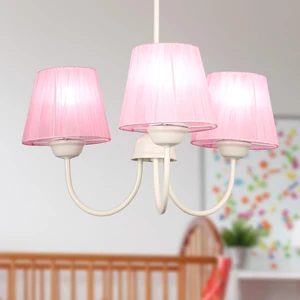 Ova 3'lü Avize Beyaz Koyu Pembe Şapka