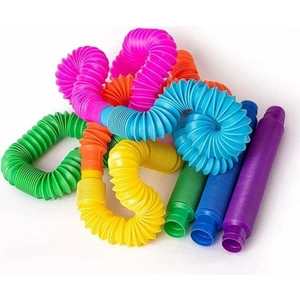 Pop Şeker PopŞeker Pop Tubes Pop Tube Popit 6 Ayrı Renk Esnek Tüp Boru Stres Giderici Oyuncak Kalın Malzeme