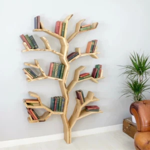 Ert Model Ahşap Ağaç Kitaplık Modern Tasarım