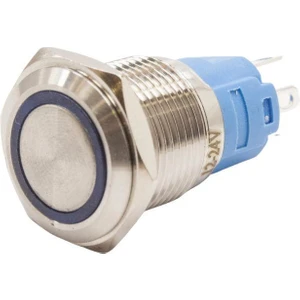 16A-P1Z-E 16MM Düz Anahtarlı Işıklı Metal Buton - Mavi