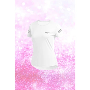 Poseidon Storm Büyük Beden Kadın Beyaz Dri-Fit Kumaş Yuvarlak Yaka Günlük Yürüyüş Konforlu T-Shirt    (4XL-10XL)