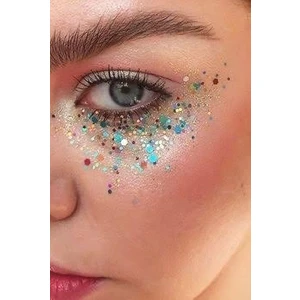Jel Form Makyaj Simleri Glitter Işıltılı Yüz Makyajı 1 kutu Mavi