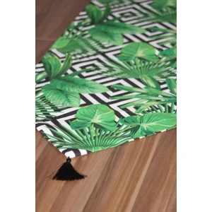 Zikzak Yaprak Desenli Üçgen Kenar Runner