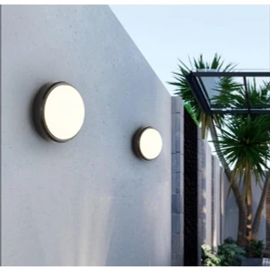 Ucuz Geldi Balkon Lambası Teras Lambası Yuvarlak Siyah Duvar Lambası Artos 15W Beyaz LED Işık Banyo Lambası Tavan Lambası
