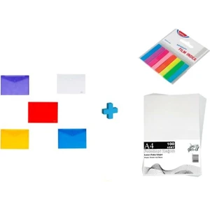 A4 Çıtçıtlı Dosya 5 Adet-Noki Index 2 Adet-Gen Of Fotokopi Kağıdı 100 Adet (1 Paket)