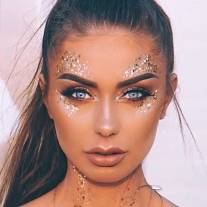 Jel Form Makyaj Simleri Glitter Işıltılı Yüz Makyajı Beyaz
