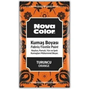 Turuncu Kumaş Boyası Toz 12 gr 1 Adet Nova Color Toz Kumaş Boyası Turuncu Kot Pantalon Gömlek Tişört Tekstil Kumaş Boyası 1 Adet