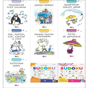 Can Çocuk 3. 4. 5. Sınıf Okuma Seti 7 Kitap - Sevim Ak + Çocuklar İçin Sudoku 1. Seviye ve Sudoku 2. Seviye