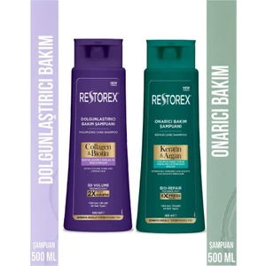Keratin&argan&collagen&biotin Dolgunlaştırıcı ve Onarıcı Şampuan Seti 500 ml x 2 Adet